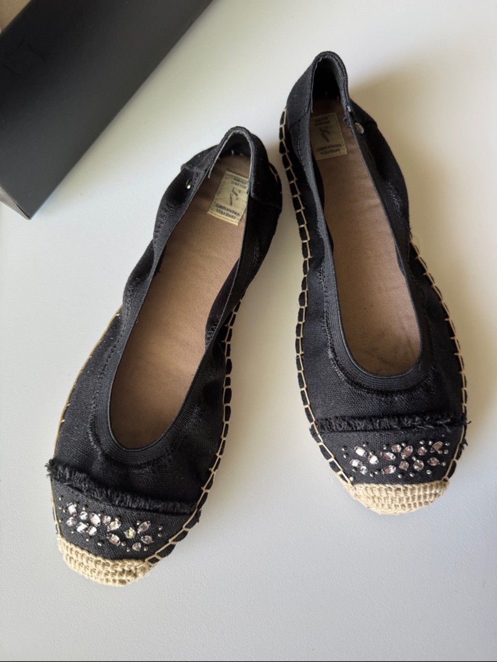 Simply Vera Vera Wang Black Embellished Espadrille Flats